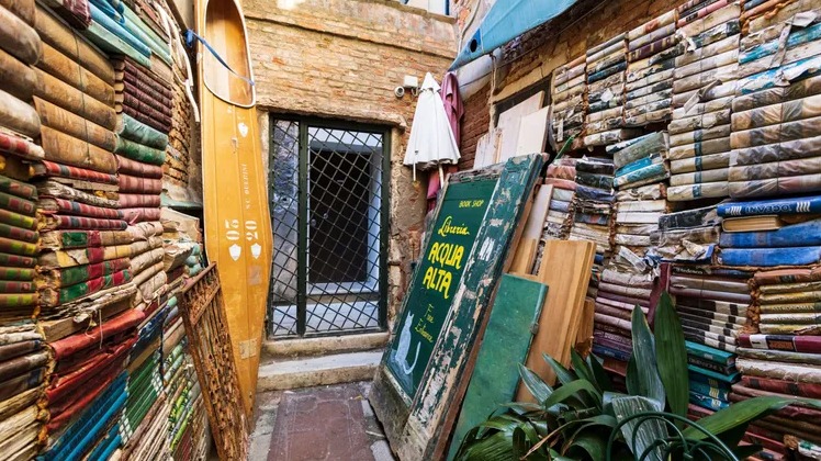 Sob as águas de Veneza: a livraria que desafia o mar e o tempo