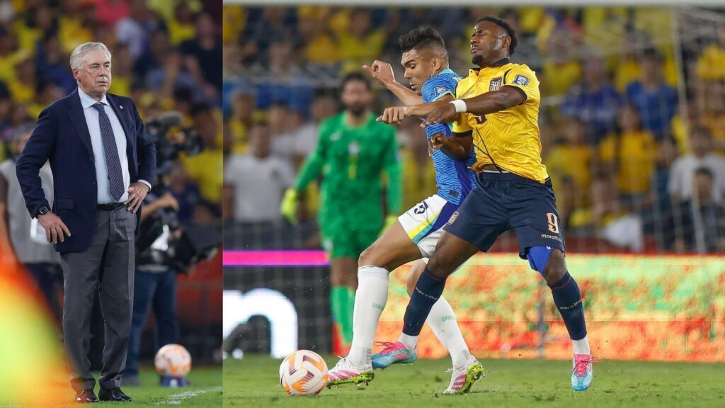 Ancelotti estreia com empate tenso contra forte Equador