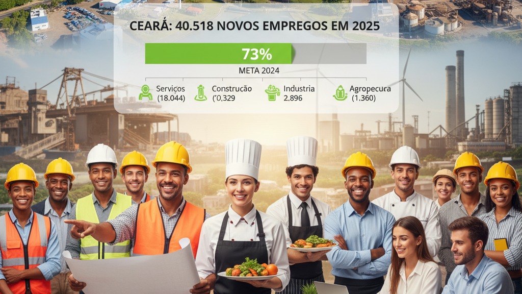 Ceará Atinge 73% das Vagas de 2024 e Ultrassa 40 Mil Empregos em 2025