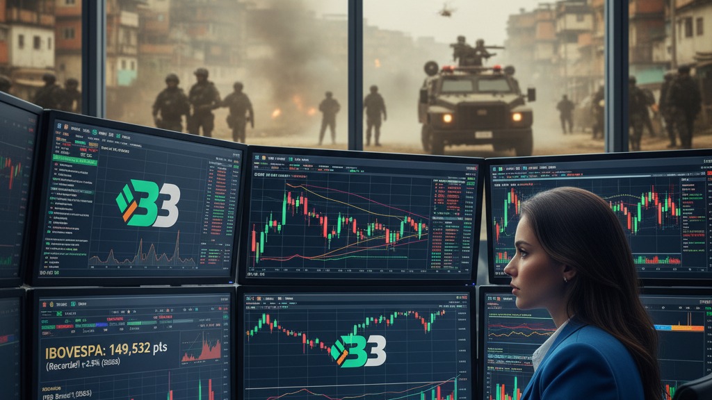 Imagem de destaque: Desafio Econômico ou Otimismo Blindado? Megaoperação no Rio Coincide com 19º Recorde da Bolsa e PIB em Alta